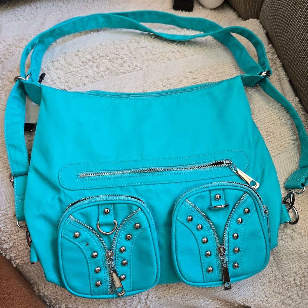 Temptation Italy Stylish Turquoise Convertible Shoulder Crossbody